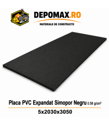 Placa rigida PVC Simopor Negru 0.58 g/cm3, 5x2030x3050 mm